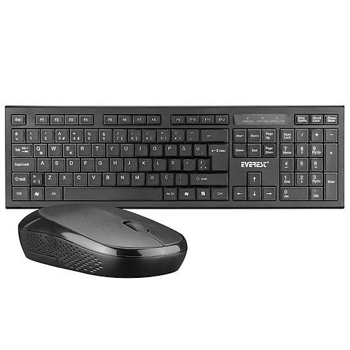 Everest KM-6121 Q TR Siyah Slim Kablosuz Klavye Mouse Set