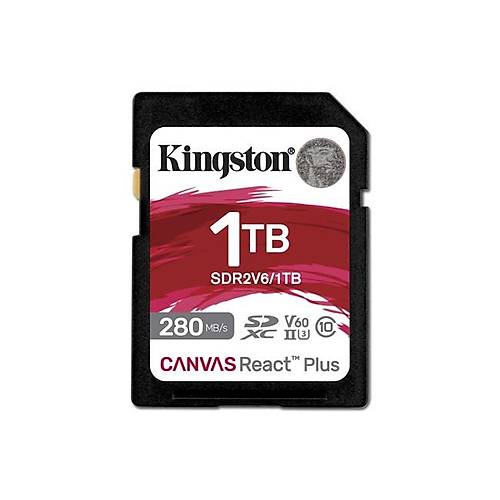 Kingston SDR2V6/1TB 1 TB 280-150Mb/s SDXC Canvas React Plus V60 UHS-II SD Kart
