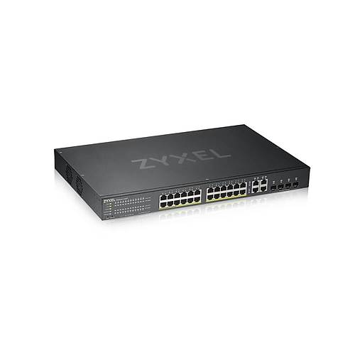 Zyxel GS192024HPV2-EU0101F 24 Port PoE 4 Port SFP V2 375W Hybride Ynetilebilir PoE Switch