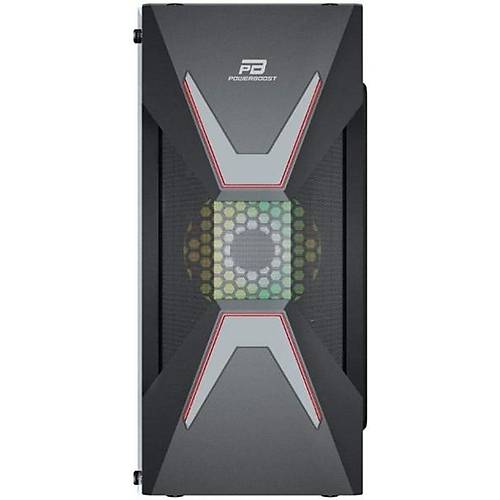 PowerBoost VK-G3621C PSU YOK 3x12cm RGB Fanl� Mid Tower Siyah Oyuncu Kasas�