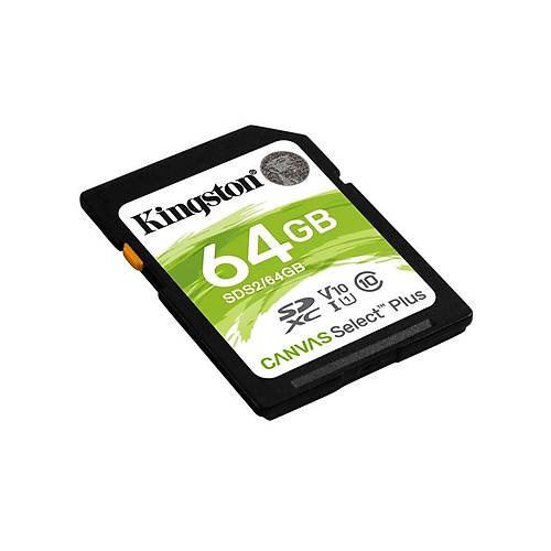 Kingston SDS2/64GB 64 GB SDXC 100/Mb/s Class 10 UHS-I Canvas Select SD Kart