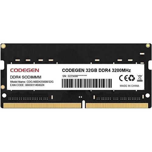 Codegen CDG-NBD425600/32G 32 GB DDR4 3200Mhz CL16 Notebook Bellek