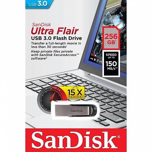 Sandisk SDCZ73-256G-G46 256 GB Ultra Flair 3 USB 3.0 Flash Bellek
