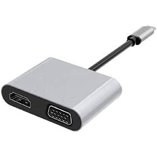 Dexim DHU0004 USB TypeC to HDMI VGA USB 3.0 Type C 4 n 1 MacBook Uyumlu Dock Station