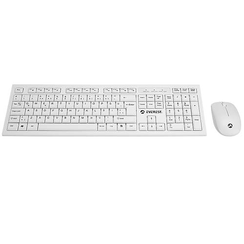 Everest KM-6121 Q TR Slim Beyaz Kablosuz Klavye Mouse Set