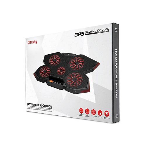 Frisby FNC-5255B GP5 10 - 17 inch 5 Fanl 3 Kademeli 2 Port USB Notebook Soutucu Stand