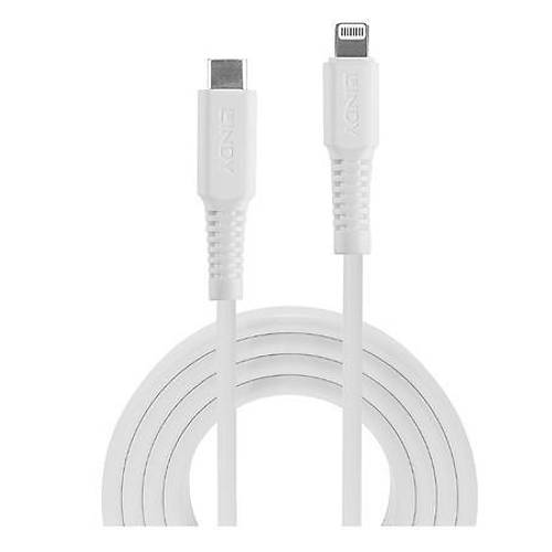 Lindy LIN-31317 2 Mt USB 2.0 Type C to Lightning C94 Erkek-Erkek Beyaz Apple arj Kablosu