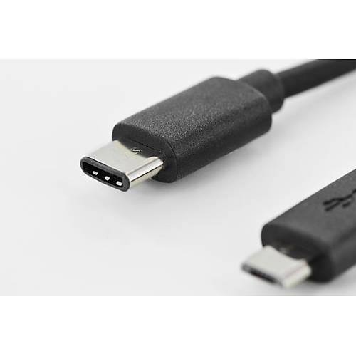 Digitus AK-300137-018-S 1.8 Mt USB 3.1 Type C to micro USB B Erkek-Erkek AWG24/28 2xz�rhl� USB Kablo