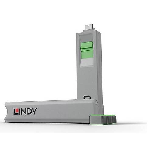 Lindy LIN-40426 USB Type C Ye�il 4 Adet Port Kilidi ve 1 Adet Anahtar