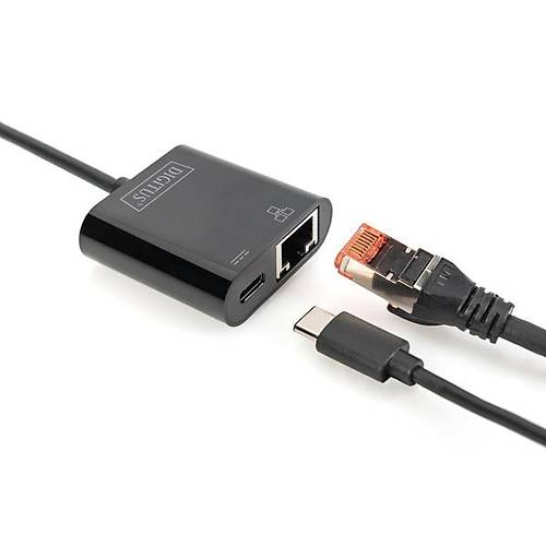 Digitus DN-3027 USB Type C to RJ45 Gigabit 1 Port PD USB Ethernet Adaptr