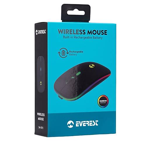 Everest SM-BT11 1600 Dpi 4 Tulu Bluetooth Kablsouz Siyah Mouse