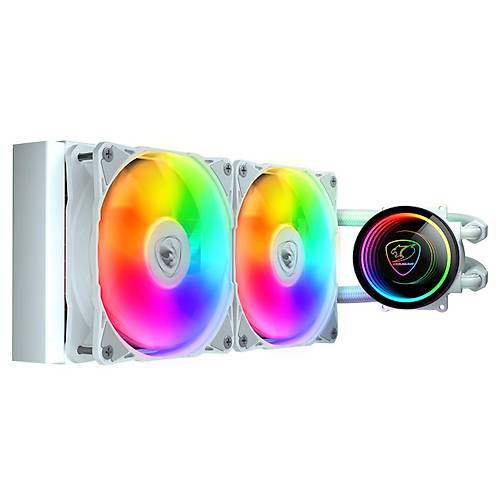 Cougar CGR-PSDELRGB-W-240 240mm 2x12cm ARGB Fanl� INTEL-AMD Beyaz S�v� So�utmal� ��lemci So�utucu