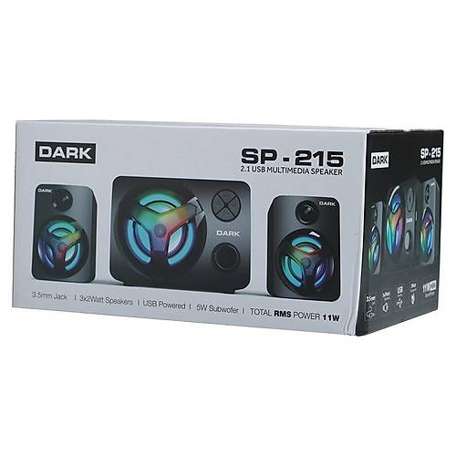 Dark DK-AC-SP215 2+1 11W RMS 3.5mm Jak Balantl Multimedia Hoparlr