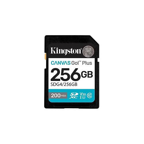 Kingston SDG4/256GB 256 GB Canvas Go Plus Gen4 200Mb/s C10 UHS-I U3 V30 SD Haf�za Kart�