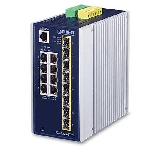 Planet PL-IGS-6325-8T8S 8 Port Gigabit 8 Port SFP  Endstriyel Managed Switch