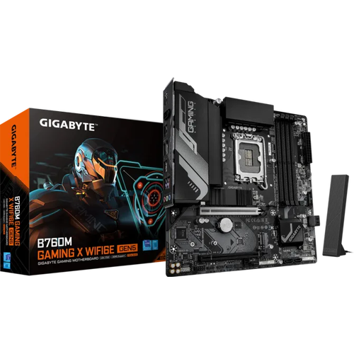 Gigbayte B760M GAMING X WIFI6E GEN5 Sc-1700 DDR5 7600MHz 2xM2 Wi-Fi 6E 2.5Gbe LAN mATX INTEL Anakart