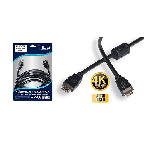 Inca IMHD-50T 5 Mt HDMI to HDMI 4K v1.4 3D Altn Ulu Grnt Kablosu