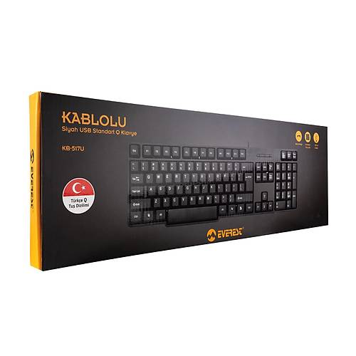 Everest KB-517U USB Q TR Standart Siyah Kablolu Klavye