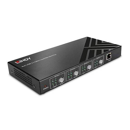 Lindy LIN-43406  4 Port USB 3.2 Giri� 4 Port USB 3.2 ��k�� Gen1 USB Matxrix Switch