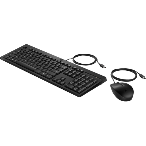 Hp 286J4AA 225 USB Q TR 1000Dpi 3 Tu�lu Siyah Kablolu Klavye Mouse Set