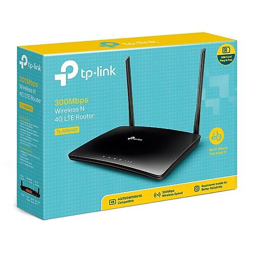 Tp-Link TL-MR6400 3 Port 10/100 Mbps 1 Sm Kart 300Mbps Kablosuz N 4G Access Point