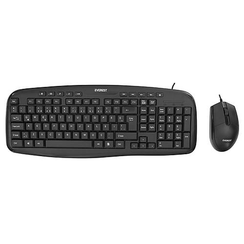 Evereset UN-795 UAB Q TR Multimedia Siyah Kablolu Klavye Mouse Set