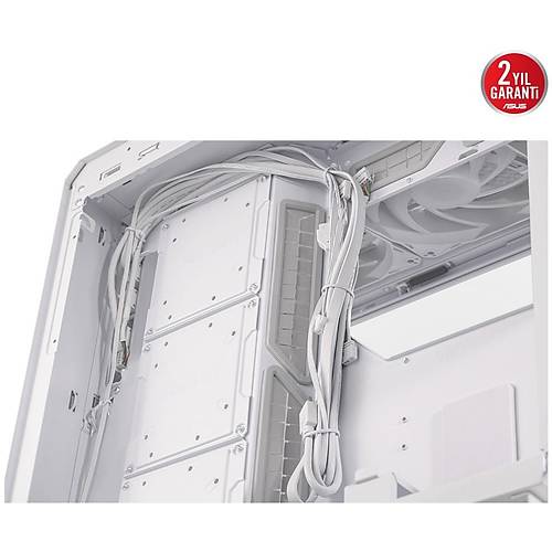 Asus TUF GAMING GT502 PANAROM�K PSU YOK Temperli Cam miniITX Beyaz Bilgisayar Kasas�
