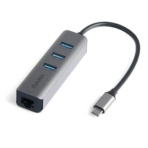 Dark DK-AC-U31X3GL USB 3.1 Type-C to RJ45 Gigabit 3 Port USB 3.0 1 Port USB Ethernet Kart