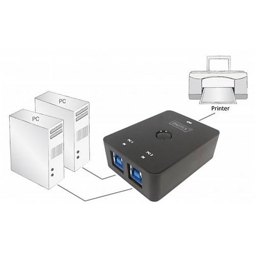 Digitus DA-73300-1 2 Port USB 3.0 Tip B to 1 Port USB 3.0 Tip A D��meli USB Payla��m Cihaz�
