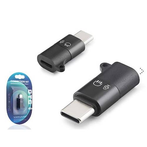 Hadron HDX1085 USB Type C to Lightning Kulakl�k Mikrofon Ses Adapt�r� Siyah