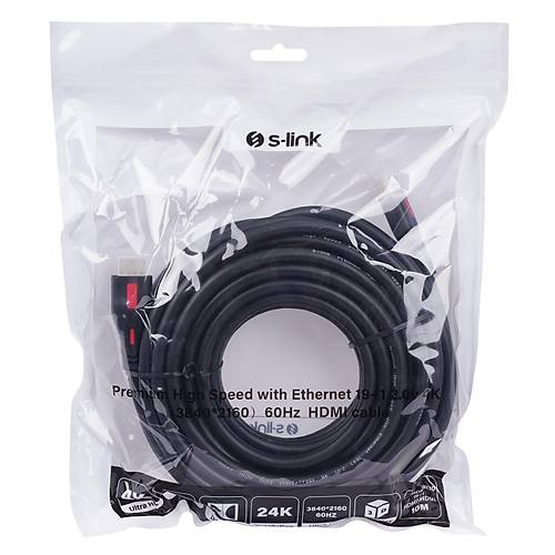 S-Link SL-HDM4K10 10 Mt HDMI to HDMI 19+1 v2.0 4K 3840x2160 60Hz G�r�nt� Kablosu