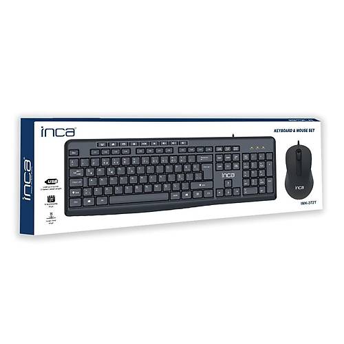 Inca IMK-372T USB Q TR Multimedia Siyah Kablolu Klavye Mouse Set