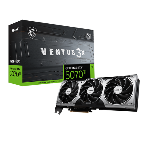 Msi RTX 5070 TI 16G VENTUS 3X OC 16 GB GeForce RTX 5070 TI Ventus 3X OC 256Bit NVIDIA Ekran Kart�