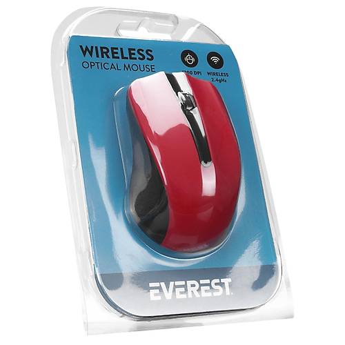 Everest SM-537 1200Dpi 3 Tulu Krmz Kablosuz Mouse