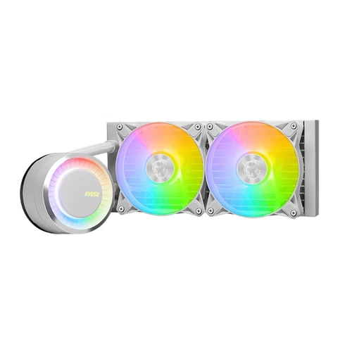 Msi MAG CORELIQUID E240 WHITE 240mm 2x12cm RGB Fanl AMD-INTEL Beyaz Sv Soutmal lemci Fan