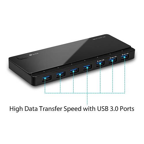 Tp-Link UH700 USB 3.0 to 7 Portlu USB 3.0 Siyah USB oklayc Hub
