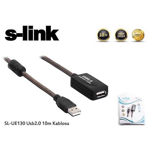 S-Link SL-UE130 10 Mt USB 2.0 to USB 2.0 Erkek-Dii Extender USB 2.0 Uzatma Kablosu