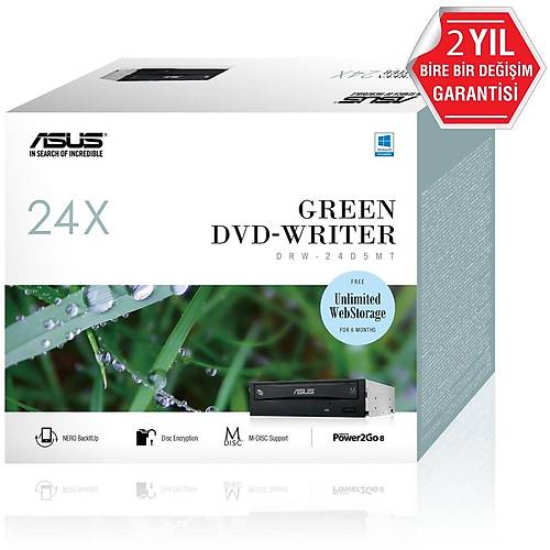 Asus DRW-24D5MT 24x M-Disc Destekli Kutulu Siyah DVD Yaz�c�