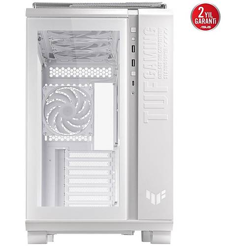 Asus TUF GAMING GT502 PANAROM�K PSU YOK Temperli Cam miniITX Beyaz Bilgisayar Kasas�
