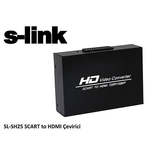 S-Link SL-SH25 SCART to HDMI Dii-Dii Siyah Dntrc Adaptr