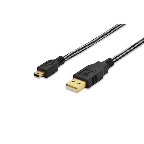 Ednet ED-84184 1.8 Mt USB 2.0 to mini USB 5 Pin AWG28 Z�rhl� Alt�n Ul USB 2.0 Data �arj Kablosu