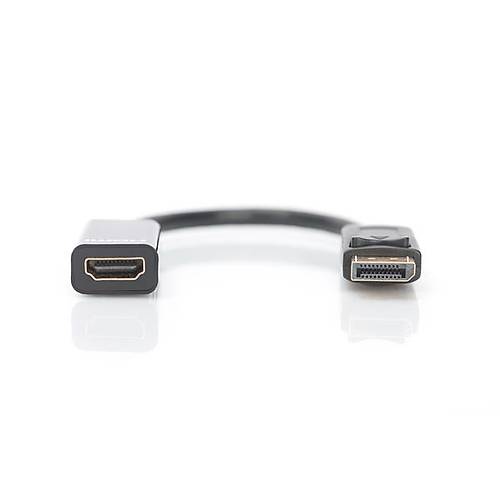 Digitus AK-340400-001-S DISPLAY PORT to HDMI Erkek-Di�i 0.15 Mt DP 1.2 D�n��t�r�c� Adapt�r