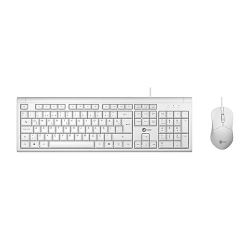 Lenovo LECOO CM101 USB Q TR Multimedia Beyaz Kablolu Klavye Mouse Set