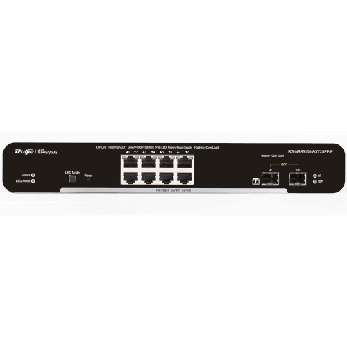 Ruijie RG-NBS3100-8GT2SFP-P-V2 8 Port Gigabit Poe 2 Port SFP L2 Y�netilebilir 125W PoE Switch