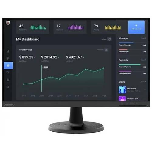 Lenovo 63CFMATXTK T24i-30 23.8 inch 1920x1080 4ms 60Hz VGA HDMI DP Siyah Monitr