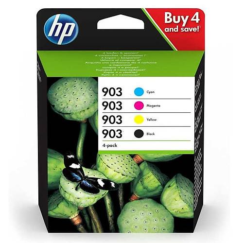 Hp 6ZC73AE 903 Siyah K�rm�z� Sar� Mavi Set Orijinal Inket kartu�