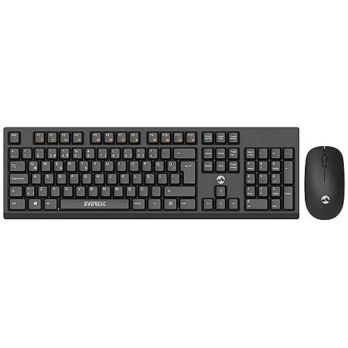 Everest KM-2510 Q TR Multimedia Siyah Kablosuz Klavye Mouse Set