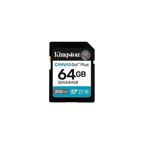 Kingston SDG4/64GB 64 GB Canvas Go Plus Gen4 200Mb/s C10 UHS-I U3 V30 SD Haf�za Kart�