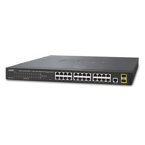 Planet PL-GS-4210-24T2S 24 Port Gigabit 2 Port SFP Ynetilebilir Rack Mount Switch