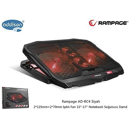 Addison AD-RC4 15-17 inch 2x12.5cm 2x7cm Fan Rampage Notebook So�utucu